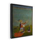 Female Musician Indian Painted Illustration Framed Canvas Print Gallery Image 2