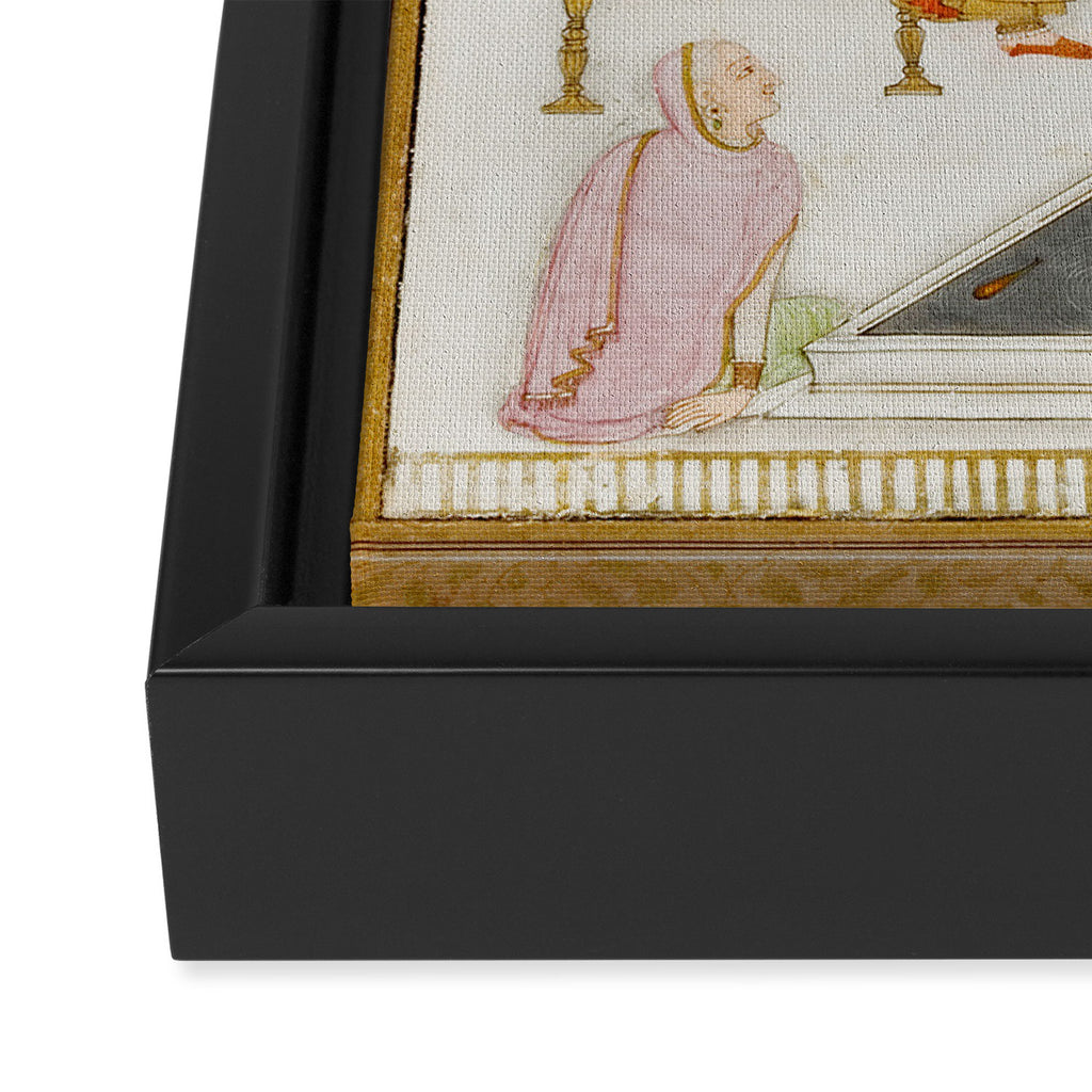 Fireworks At Night Royal Court Ladies Indian Miniature Painting  Framed Canvas Print Gallery Image 3
