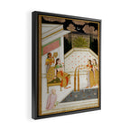 Fireworks At Night Royal Court Ladies Indian Miniature Painting  Framed Canvas Print Gallery Image 2