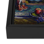 Fish, Fruits, and Flowers (c.1923) painting in high resolution by Kathryn E. Cherry.  Framed Canvas Print Gallery Image 3