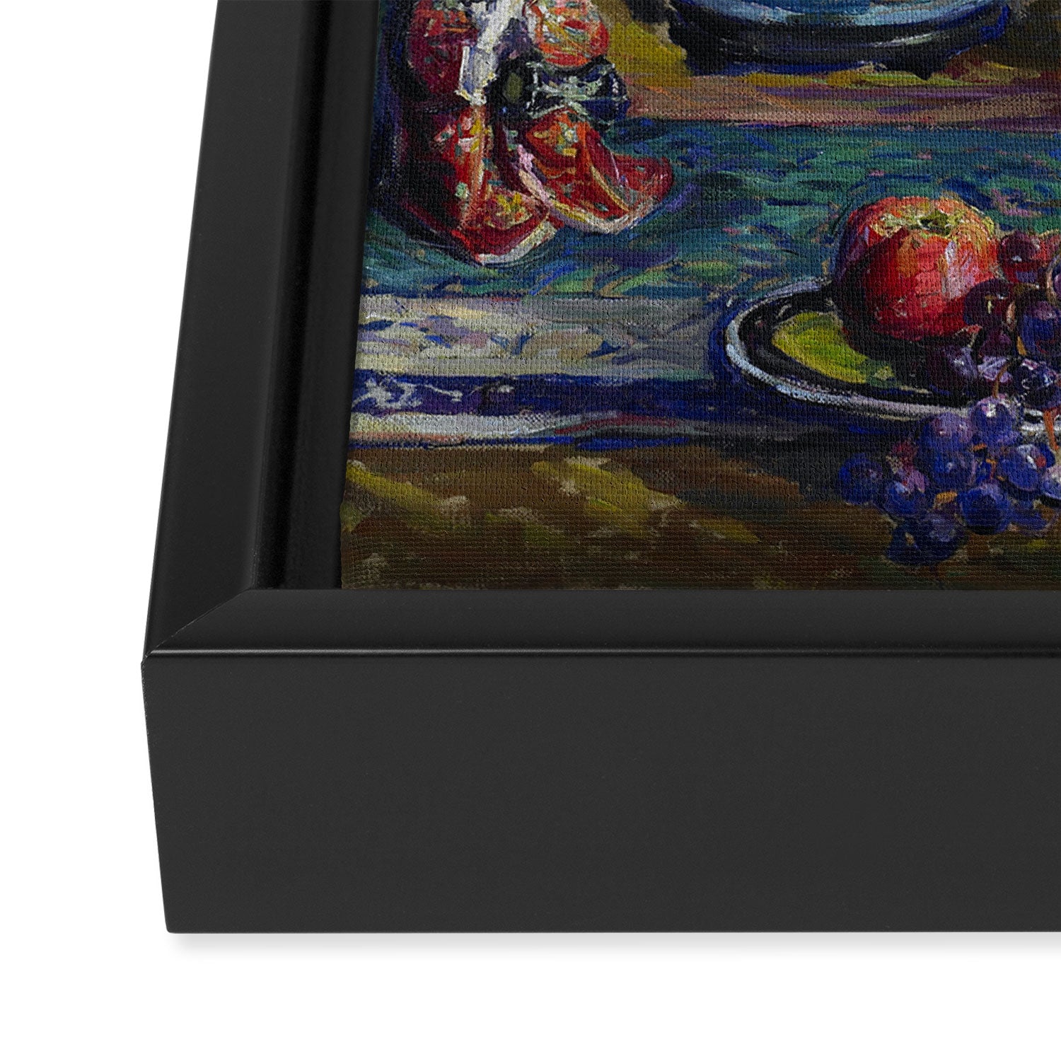 Fish, Fruits, and Flowers (c.1923) painting in high resolution by Kathryn E. Cherry.  Framed Canvas Print Gallery Image 3