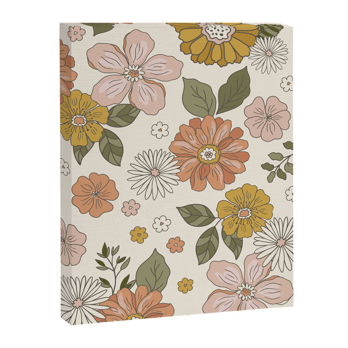 Floral PATTERN in Pink Yellow Green Canvas Print Gallery Image 1