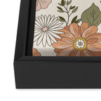 Floral PATTERN in Pink Yellow Green Framed Canvas Print Gallery Image 3