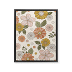 Floral PATTERN in Pink Yellow Green Framed Canvas Print Gallery Image 8