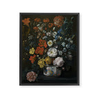 Flowers in a Chantilly Vase (c.1760) painting in high resolution by Louis Tessier.  Framed Canvas Print Gallery Image 6