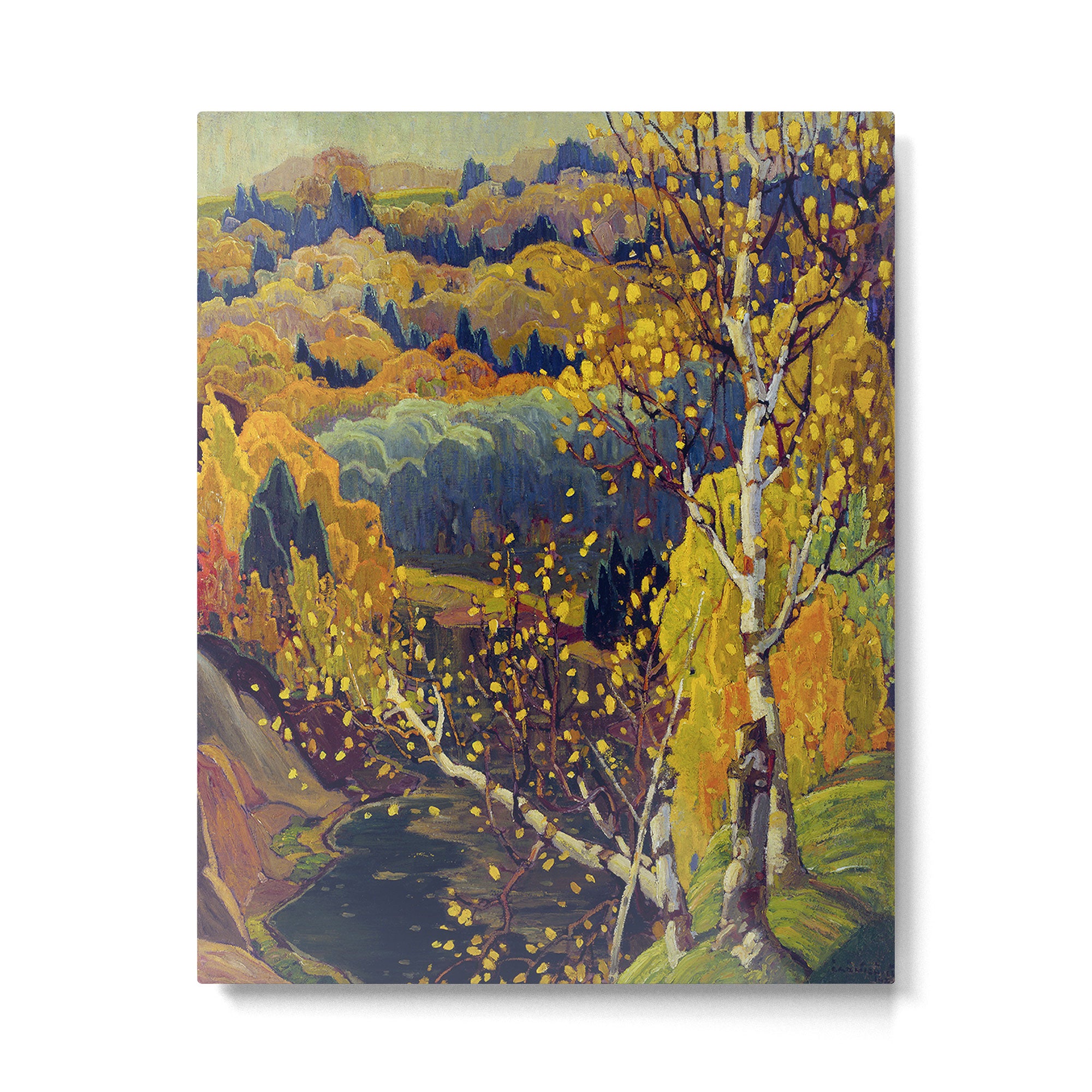 Franklin Carmichael Canadian artist Art Nouveau Post-Impressionism October Gold Metal Print Gallery Image 4