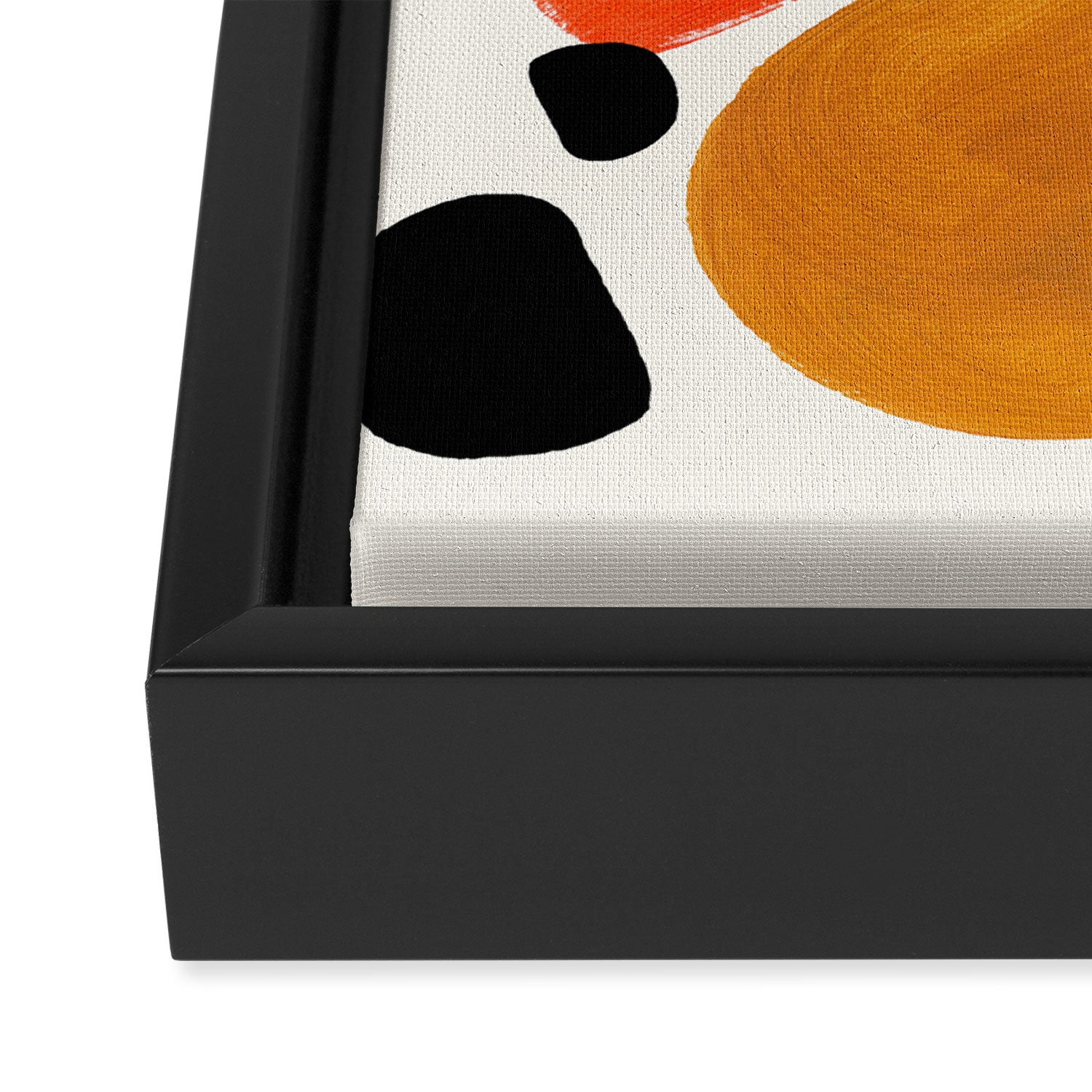Fun Abstract Minimalist Mid Century Modern Yellow Ochre Orange Organic Shapes & Patterns Framed Canvas Print Gallery Image 3