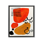 Fun Abstract Minimalist Mid Century Modern Yellow Ochre Orange Organic Shapes & Patterns Framed Canvas Print Gallery Image 6
