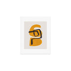 Funky Strange Mid Century Modern Minimalist Art Yellow Black Abstract Pattern by Ejaaz Haniff Art Print Gallery Image 1