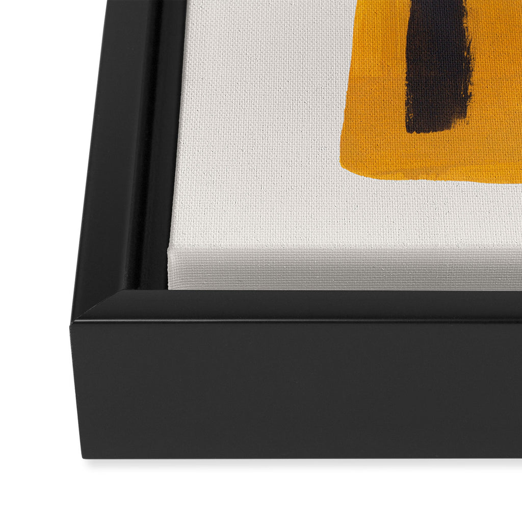 Funky Strange Mid Century Modern Minimalist Art Yellow Black Abstract Pattern by Ejaaz Haniff Framed Canvas Print Gallery Image 3