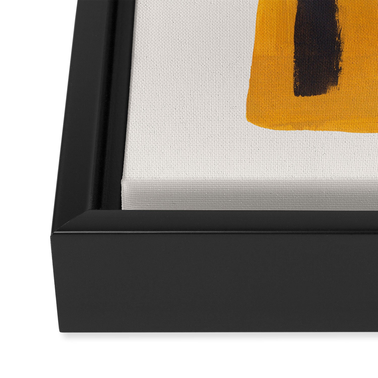 Funky Strange Mid Century Modern Minimalist Art Yellow Black Abstract Pattern by Ejaaz Haniff Framed Canvas Print Gallery Image 3