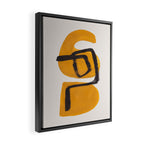 Funky Strange Mid Century Modern Minimalist Art Yellow Black Abstract Pattern by Ejaaz Haniff Framed Canvas Print Gallery Image 2