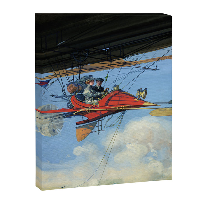 Futuristic Flight Journal Flying Machine Vintage Futurism Antique Illustration Canvas Print Gallery Image 1