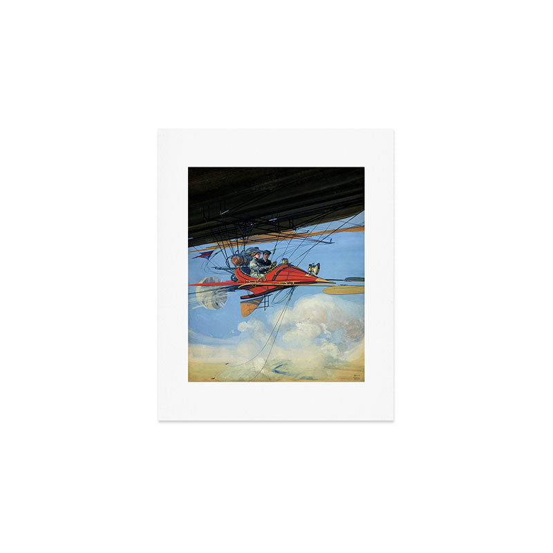 Futuristic Flight Journal Flying Machine Vintage Futurism Antique Illustration Art Print Gallery Image 1