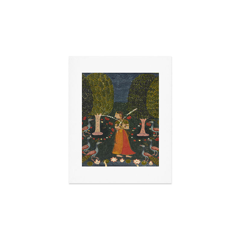 Gauri Ragini, folio from a Ragamala Indian Painted Illustration Art Print Gallery Image 1