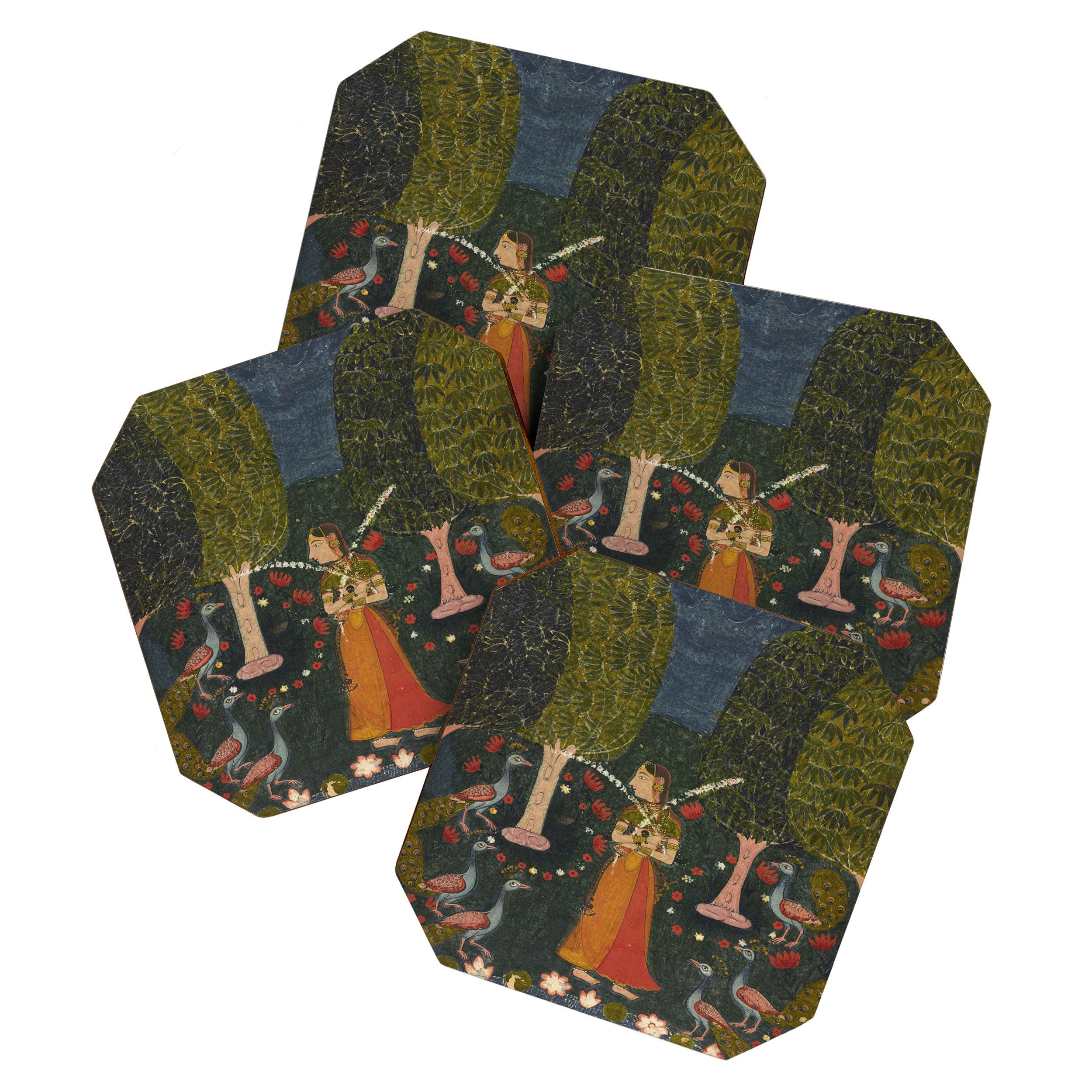 Gauri Ragini, folio from a Ragamala Indian Painted Illustration Coaster Gallery Image 1