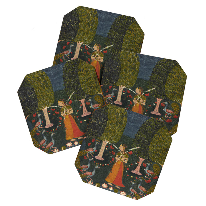 Gauri Ragini, folio from a Ragamala Indian Painted Illustration Coaster Gallery Image 1