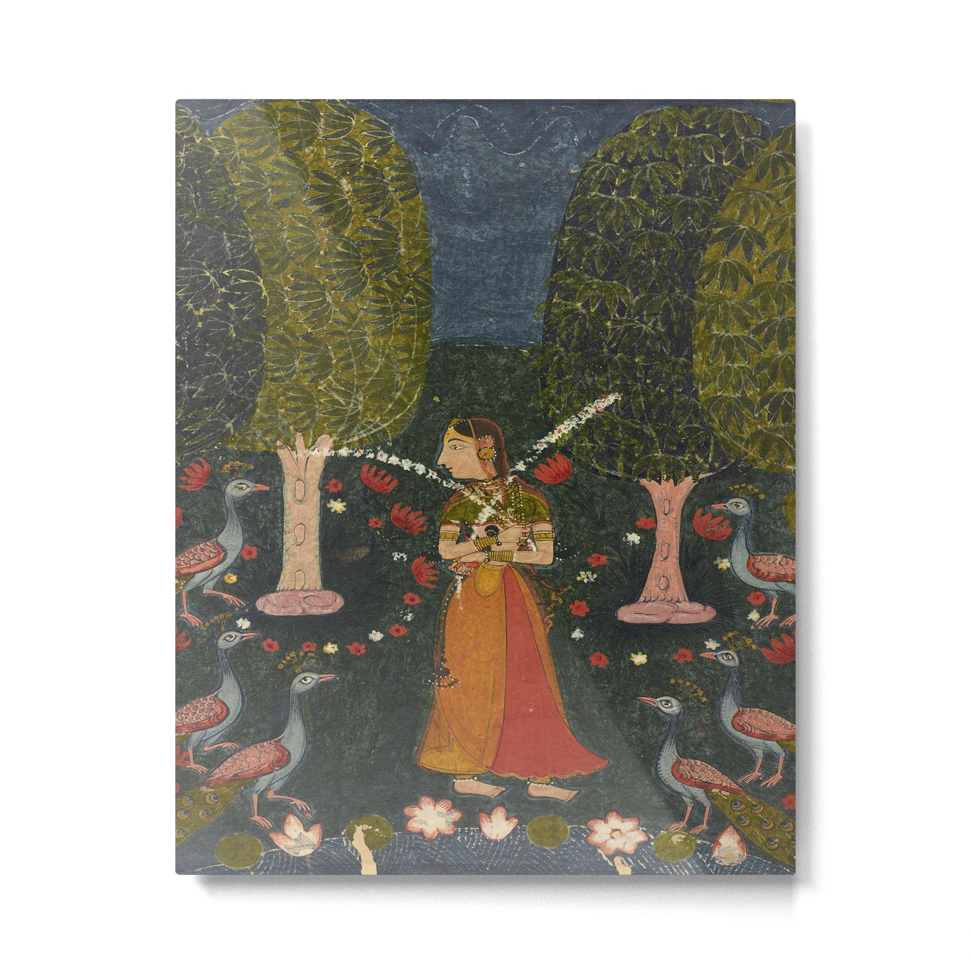 Gauri Ragini, folio from a Ragamala Indian Painted Illustration Metal Print Gallery Image 6