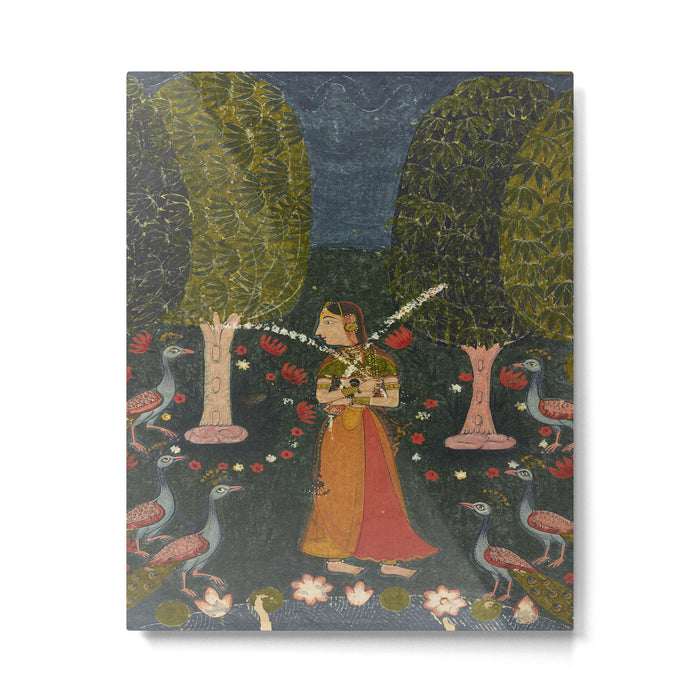 Gauri Ragini, folio from a Ragamala Indian Painted Illustration Metal Print Gallery Image 1