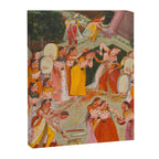 Girls Spraying Each Other at Holi c. 1640-50 Northwestern India, Rajasthan, Rajput Kingdom of Bikaner Gum tempera, ink, and gold on paper  Canvas Print Gallery Image 6