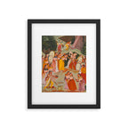 Girls Spraying Each Other at Holi c. 1640-50 Northwestern India, Rajasthan, Rajput Kingdom of Bikaner Gum tempera, ink, and gold on paper  Framed Art Print Gallery Image 5