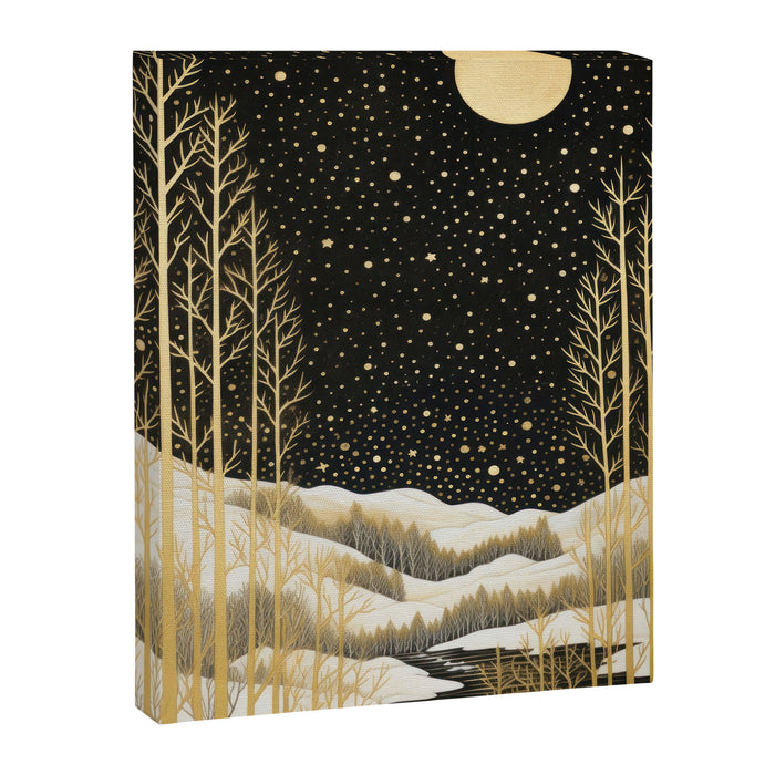 Glittering Snow Stars Canvas Print Gallery Image 1