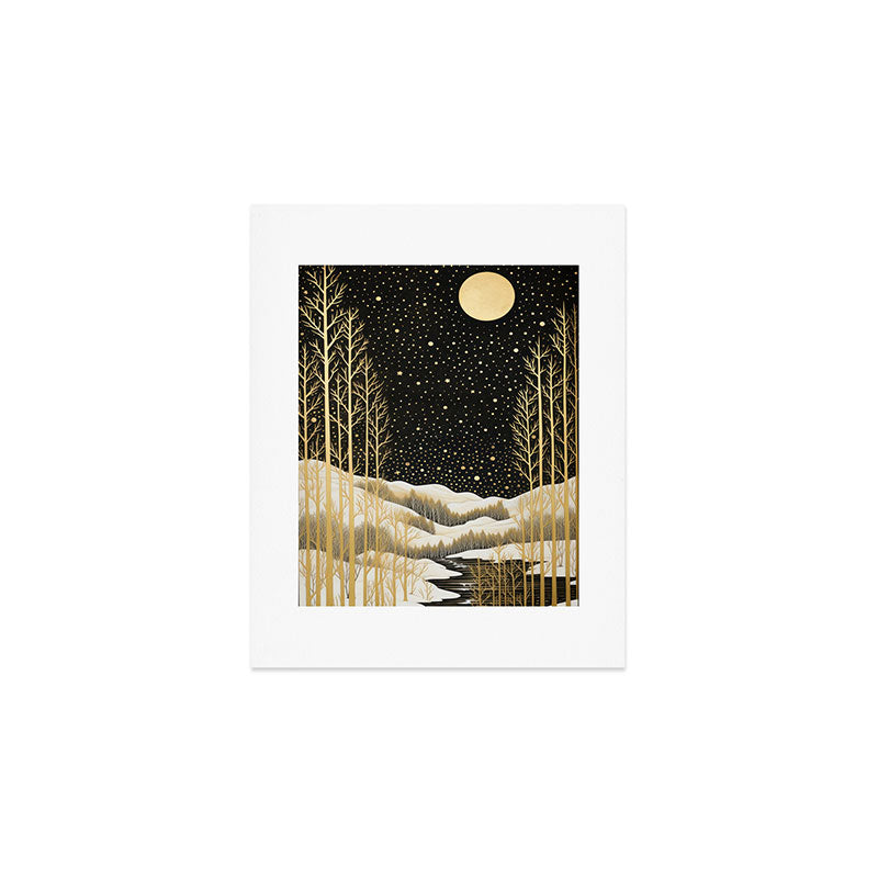 Glittering Snow Stars Art Print Gallery Image 1