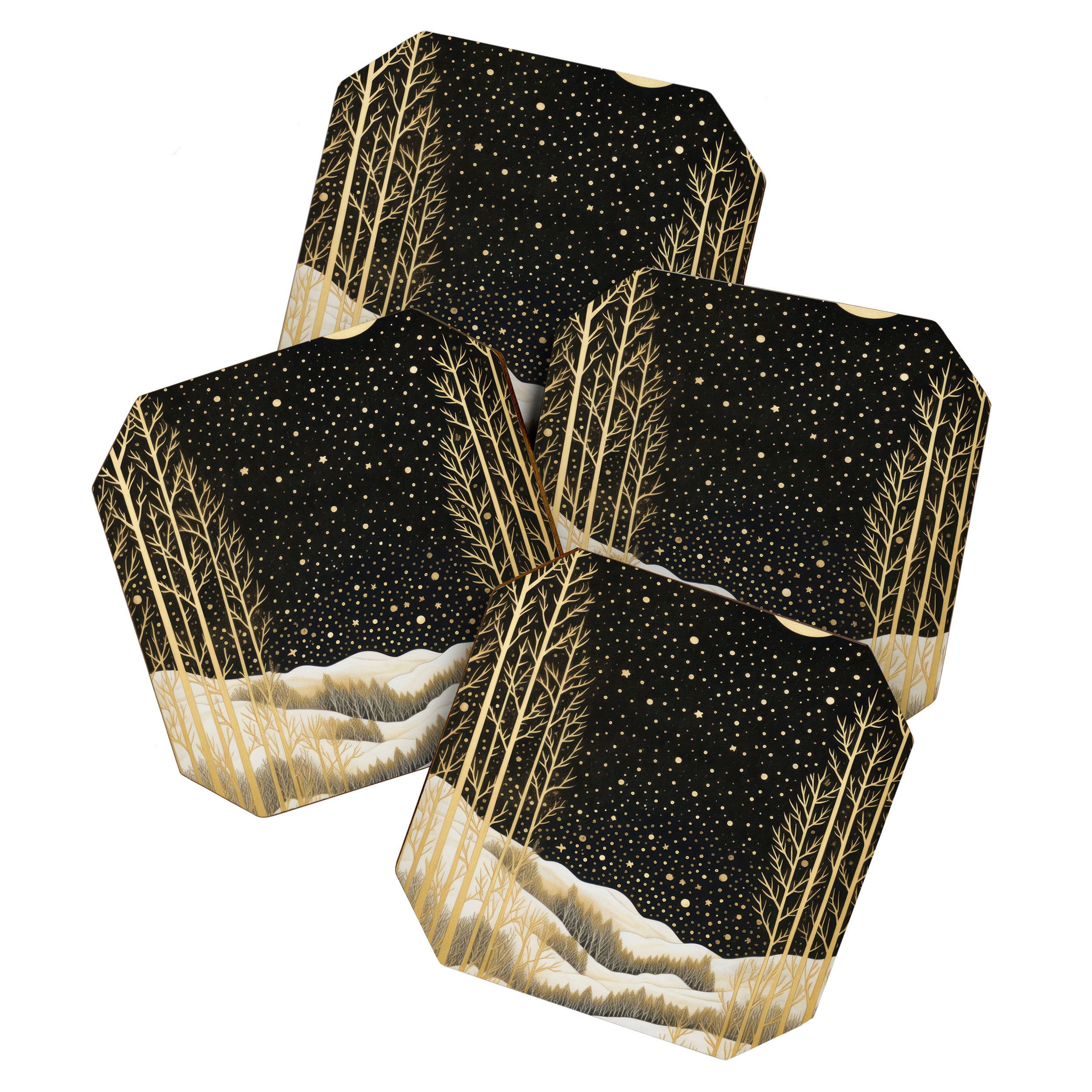 Glittering Snow Stars Coaster Gallery Image 1