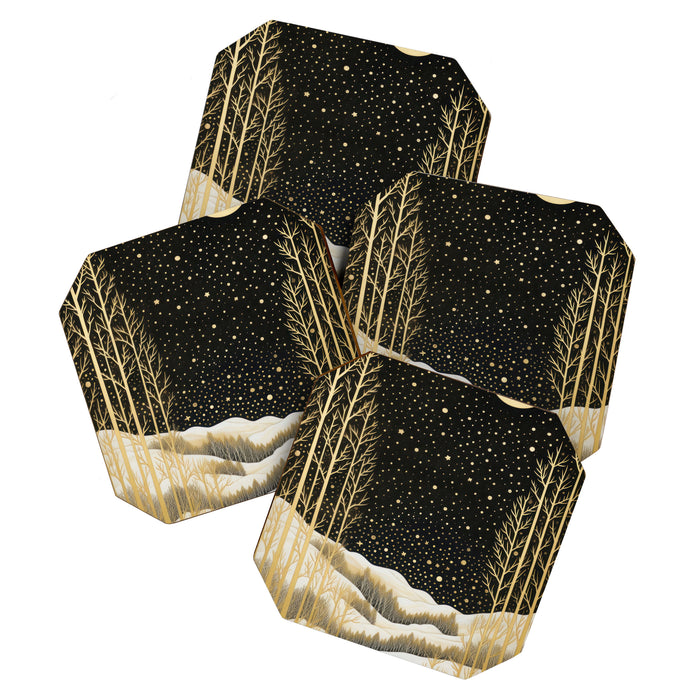 Glittering Snow Stars Coaster Gallery Image 1