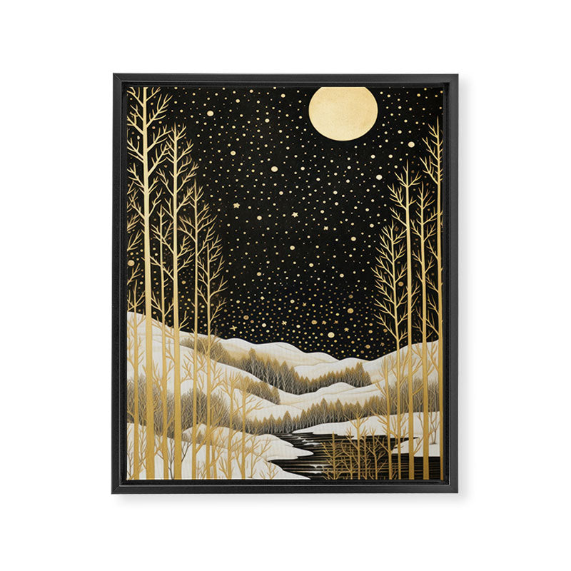 Glittering Snow Stars Framed Canvas Print Gallery Image 6