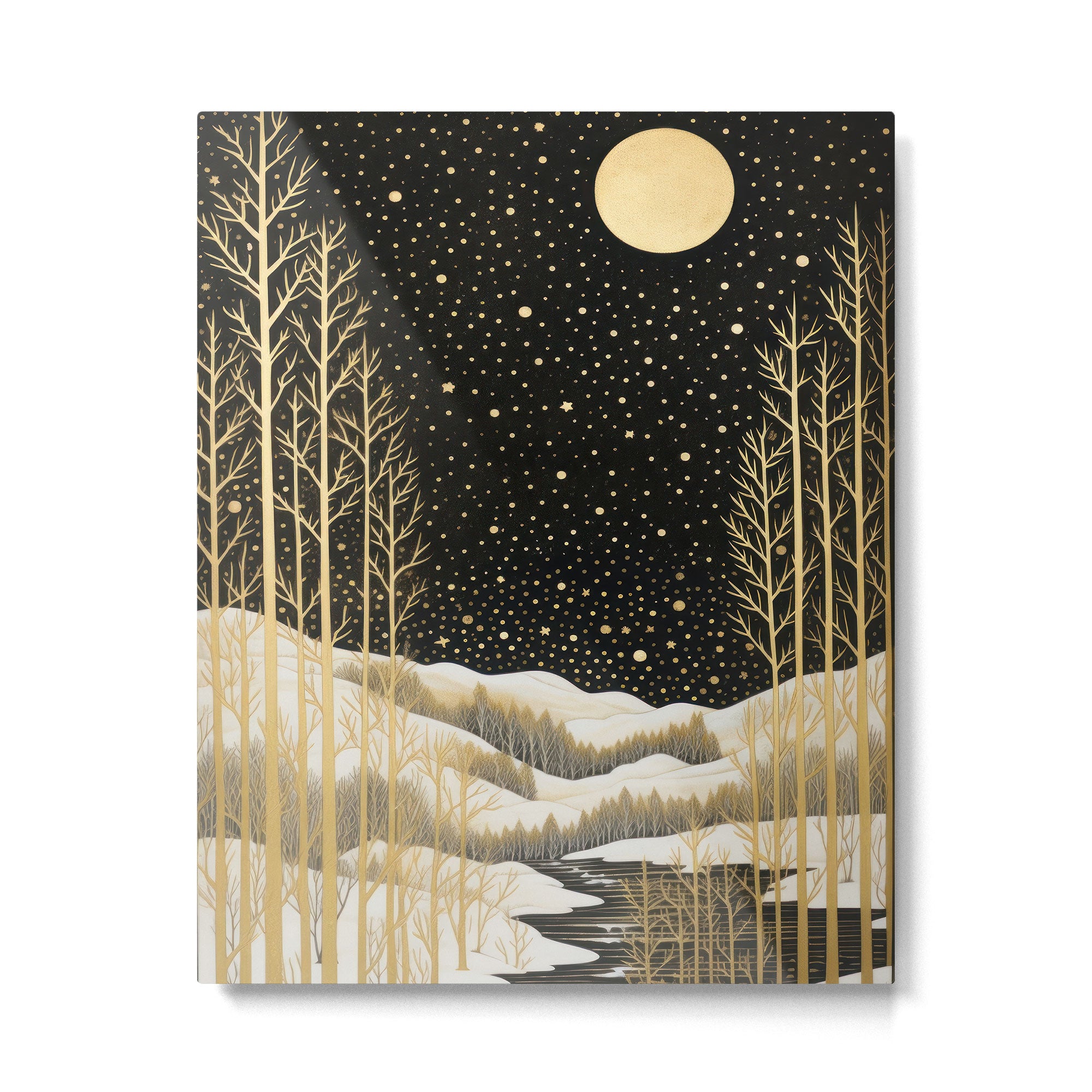 Glittering Snow Stars Metal Print Gallery Image 4