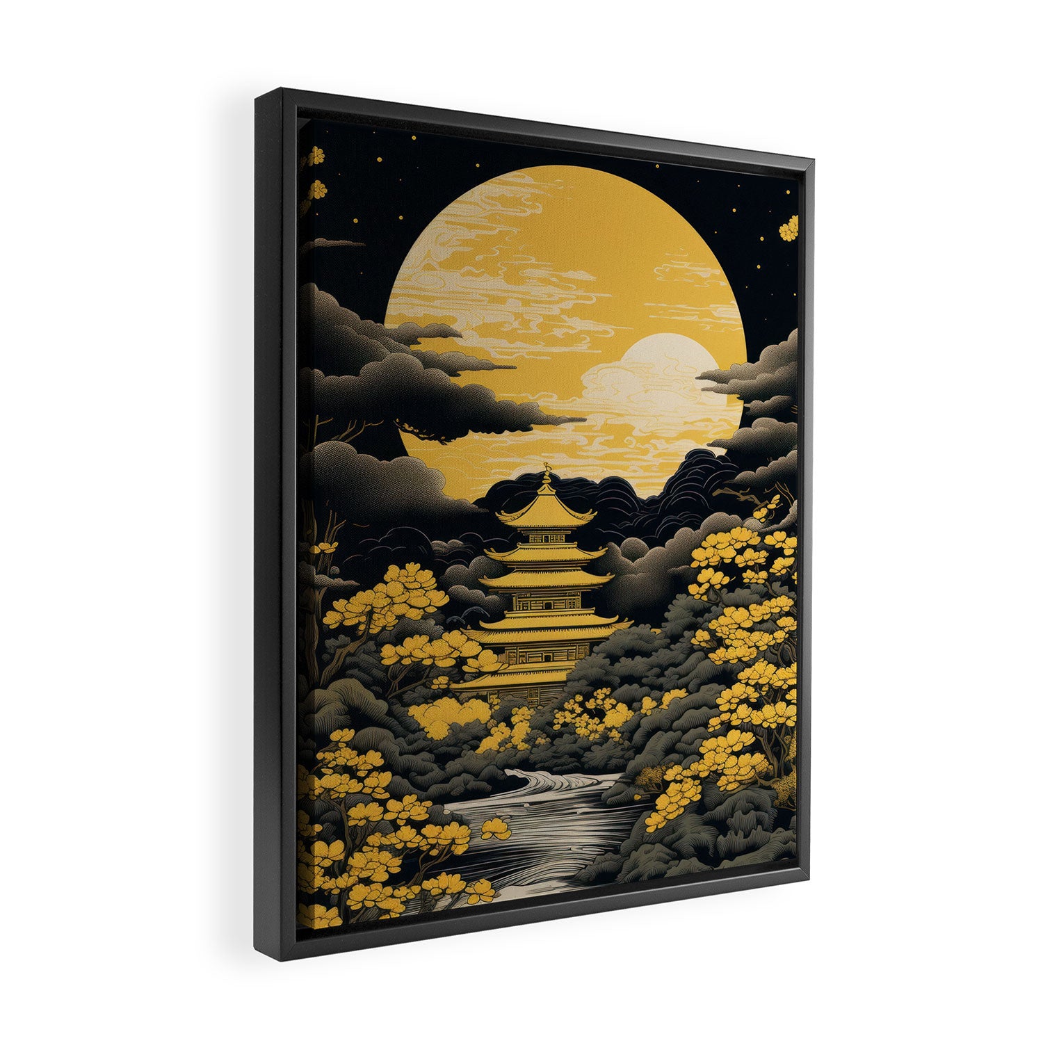 Golden Pagoda Framed Canvas Print Gallery Image 2