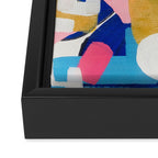 Graffiti Colorful Funky Acrylic Painting Pink Blue Yellow Patterns Shapes by Ejaaz Haniff Framed Canvas Print Gallery Image 3
