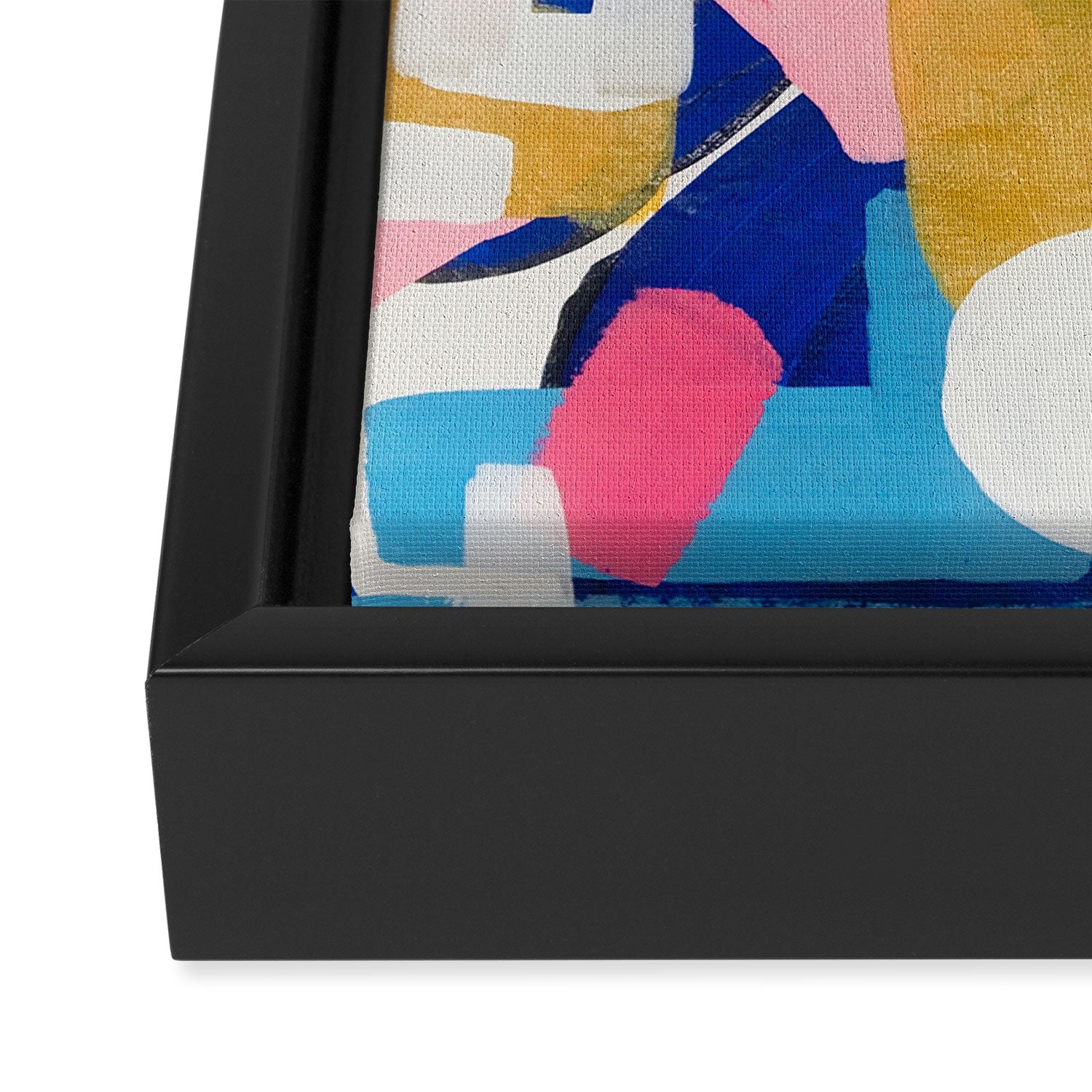 Graffiti Colorful Funky Acrylic Painting Pink Blue Yellow Patterns Shapes by Ejaaz Haniff Framed Canvas Print Gallery Image 3