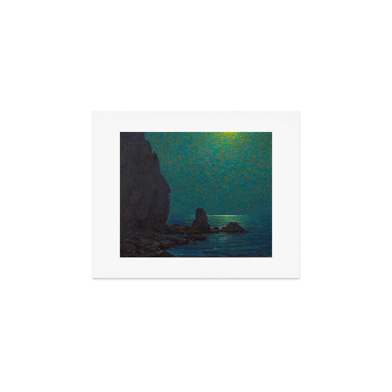 Granville Redmond Catalina Island Coast Under a Moonlit Sky Oil Painting Vintage American Art Art Print Gallery Image 1