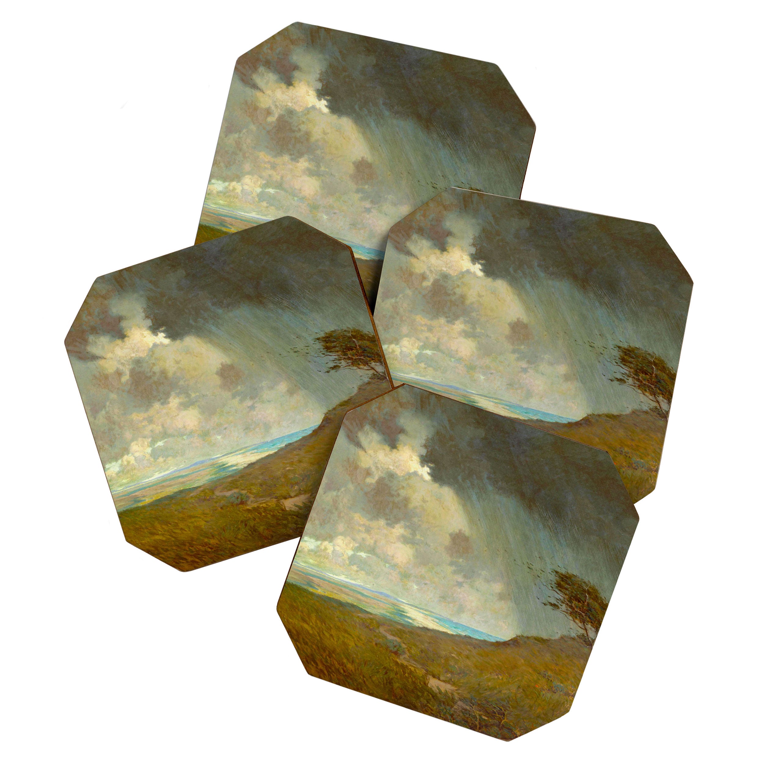 Granville Redmond - Coastal Storm Landscape Oil Painting Coaster Gallery Image 1