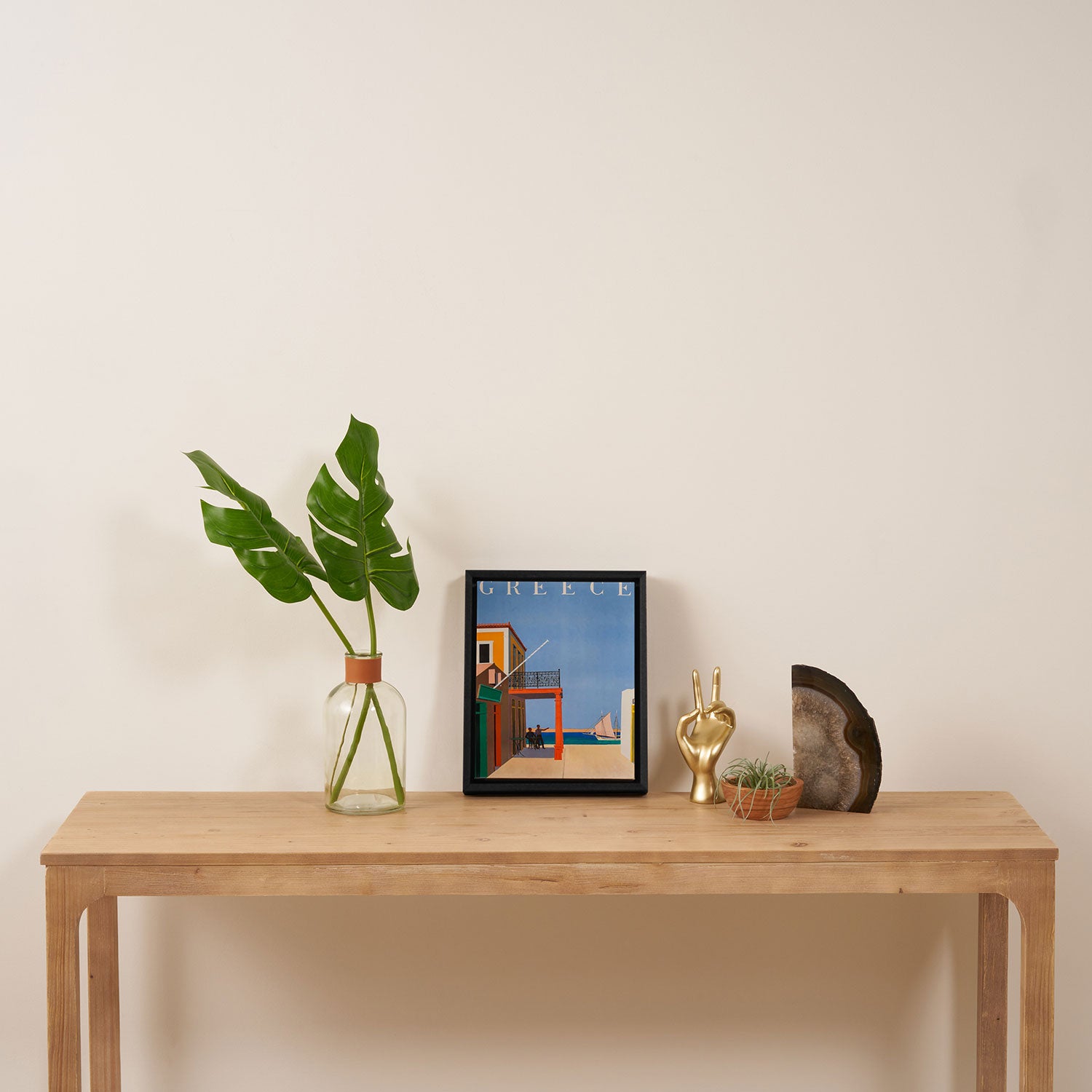 Greece Midcentury Modern Vintage Travel Poster Minimal Style Framed Canvas Print Gallery Image 4