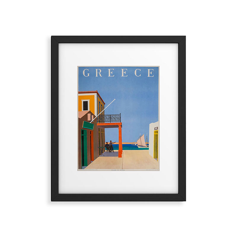Greece Midcentury Modern Vintage Travel Poster Minimal Style Framed Art Print Gallery Image 5