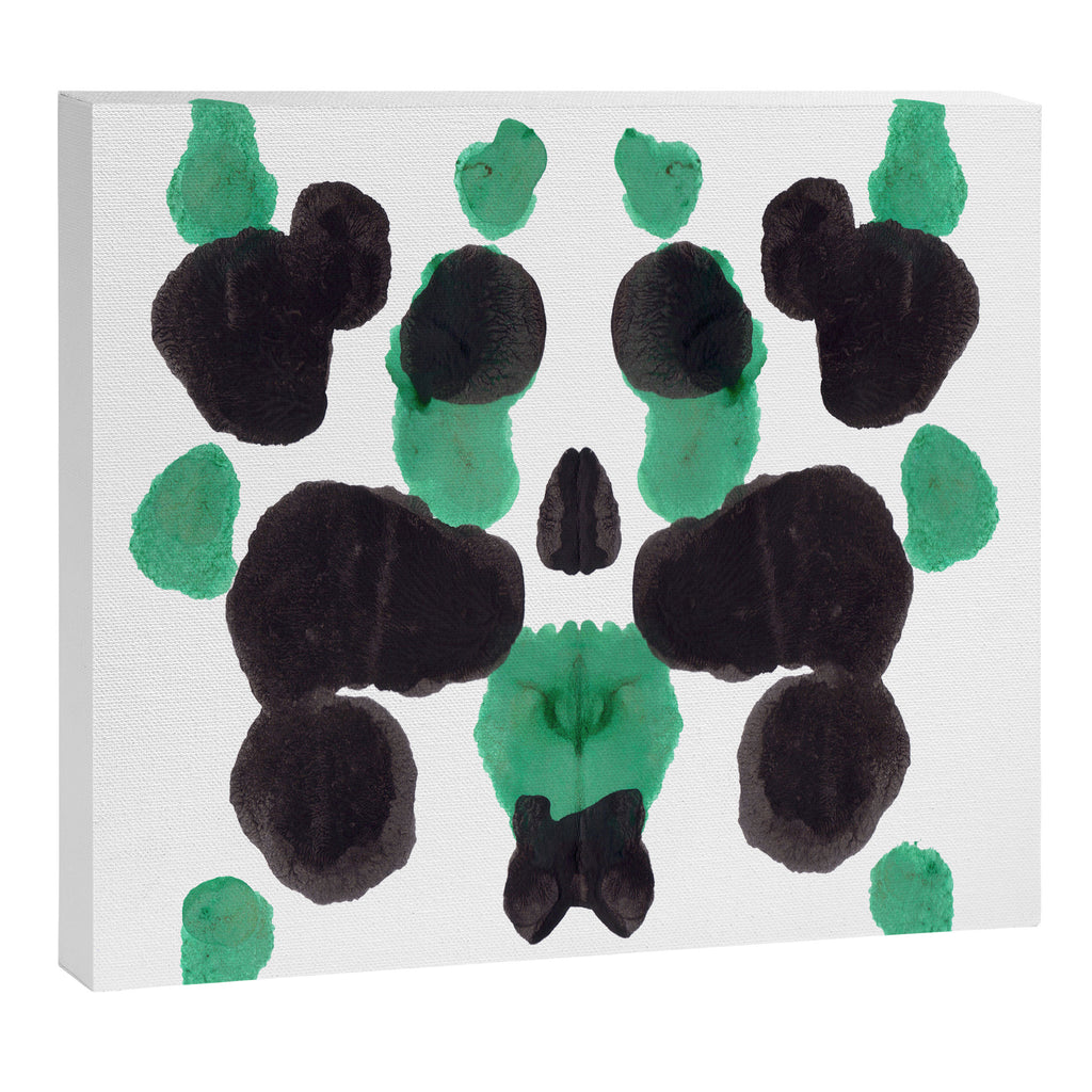 Green & Black Ink Blot Diagram Canvas Print Gallery Image 12