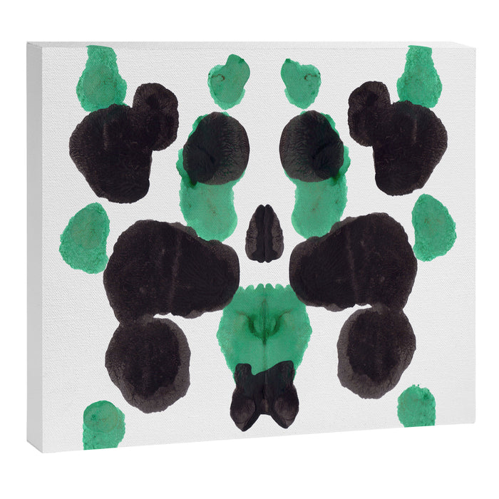 Green & Black Ink Blot Diagram Canvas Print Gallery Image 1