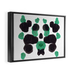 Green & Black Ink Blot Diagram Framed Canvas Print Gallery Image 6