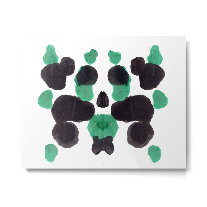 Green & Black Ink Blot Diagram Metal Print Gallery Image 1