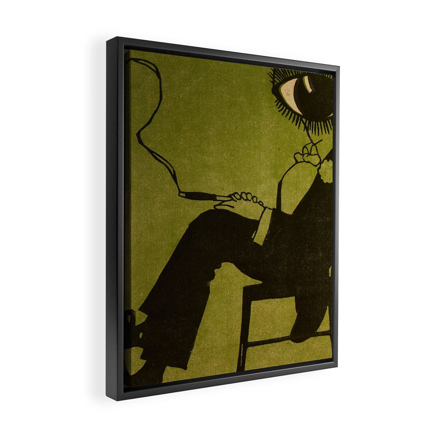 Green Eye Suit Man - Le Temoin Framed Canvas Print Gallery Image 2