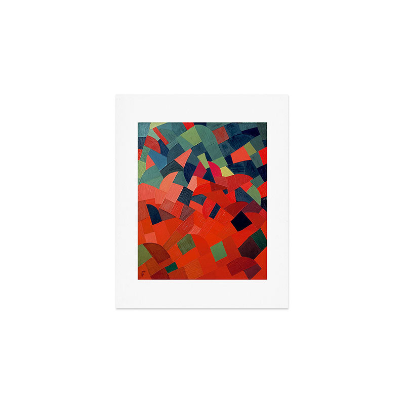 Grün-Rot Otto Freundlich 1939 Abstract Art Mid Century Modern Geometric Colorful Shapes Hard Edge Art Print Gallery Image 1