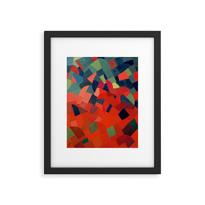 Grün-Rot Otto Freundlich 1939 Abstract Art Mid Century Modern Geometric Colorful Shapes Hard Edge Framed Art Print Gallery Image 5