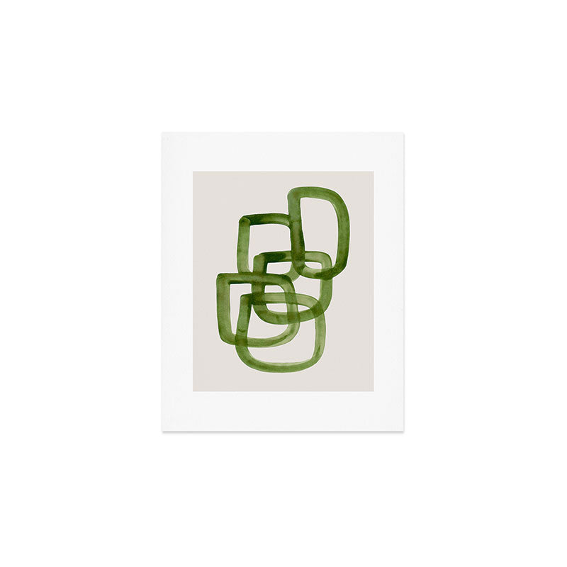 EnShape by Ejaaz Haniff 'Algae Bloom' Green Mid Century Modern Minimal Minimalist Watercolor Abstract Funky Fun Style Art Print Gallery Image 1