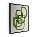 EnShape by Ejaaz Haniff 'Algae Bloom' Green Mid Century Modern Minimal Minimalist Watercolor Abstract Funky Fun Style Framed Canvas Print Gallery Image 2