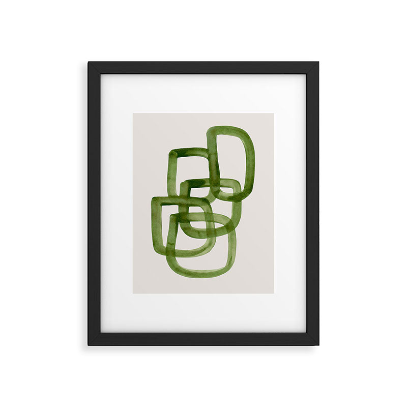 EnShape by Ejaaz Haniff 'Algae Bloom' Green Mid Century Modern Minimal Minimalist Watercolor Abstract Funky Fun Style Framed Art Print Gallery Image 5