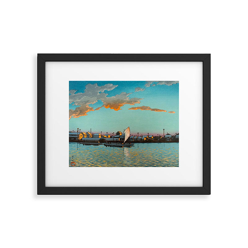 Hasui Hama-cho Riverbank Japanese Woodblock Print Framed Art Print Gallery Image 5