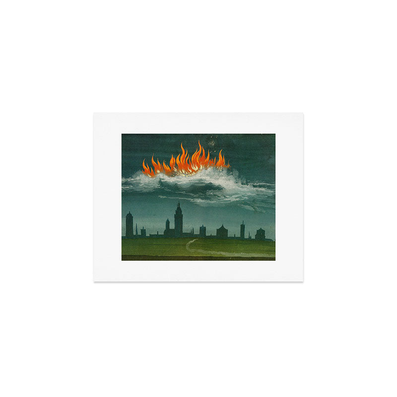 Heavenly fire over Augsburg  Augsburger Wunderzeichenbuch Himmelsfeuer uber Augsburg Art Print Gallery Image 1